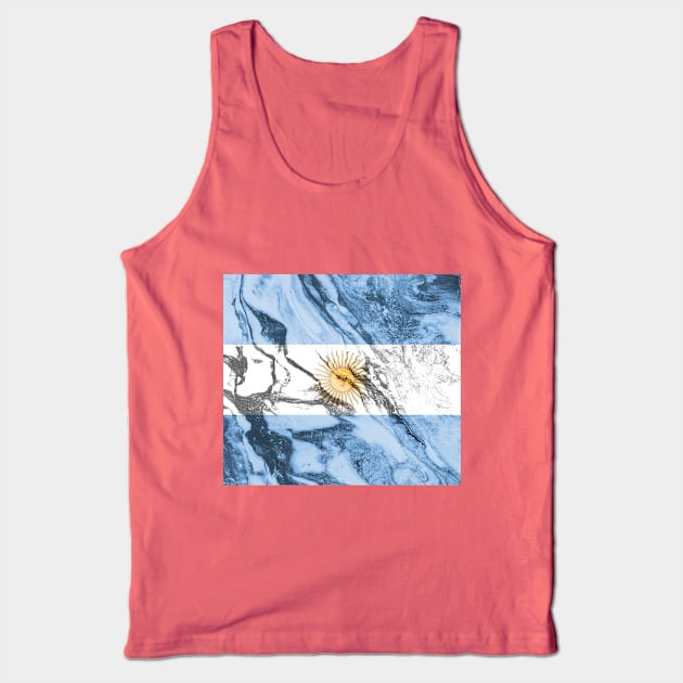 Flag of Argentina - Marble texture Tank Top by DrPen